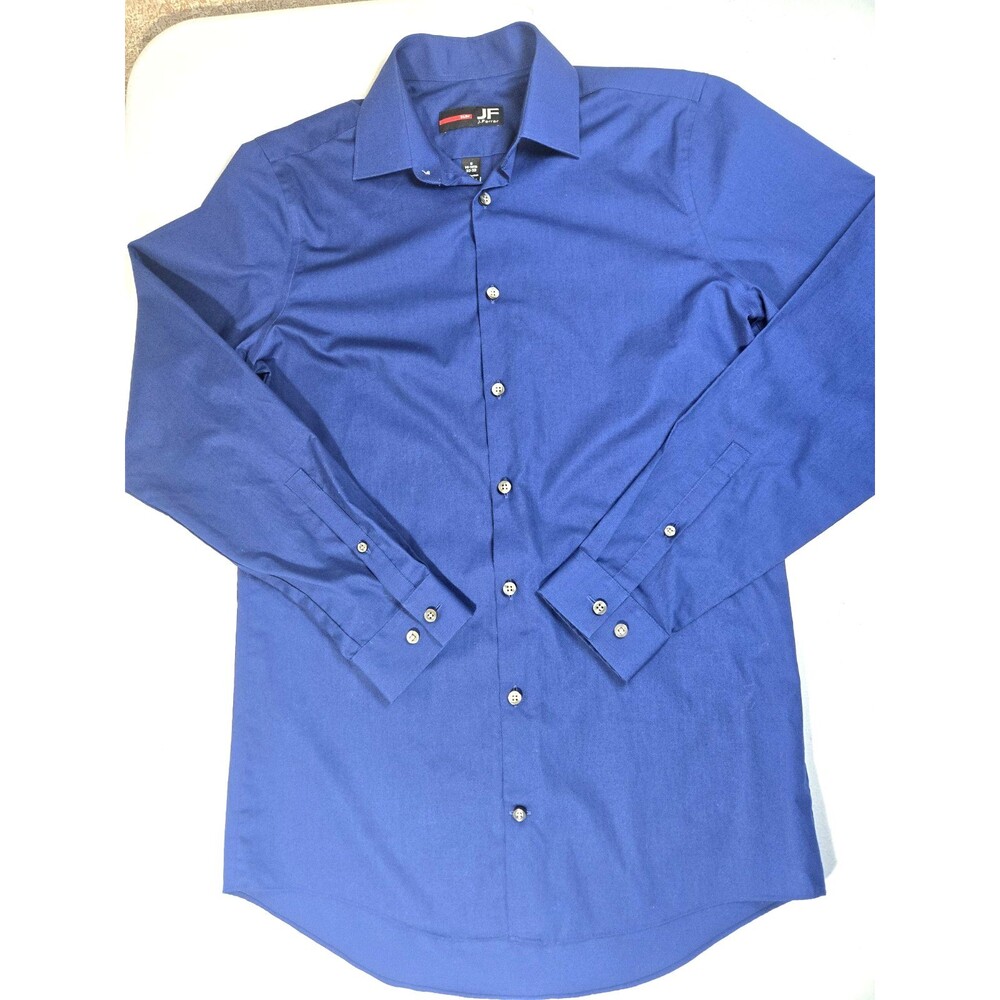 JF J Ferrar Slim Fit Stretch Dress Shirt Mens 14 14.5 32/33 Blue Button Up